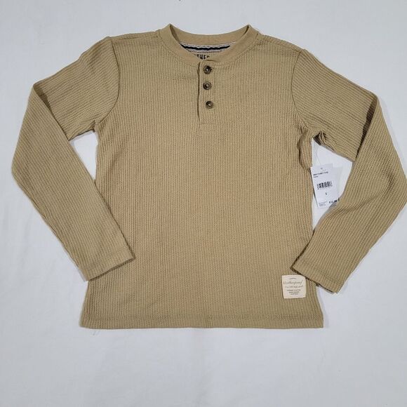 Weatherproof Vintage Size 5 Tan Long Sleeve Henley Shirt - Picture 1 of 4